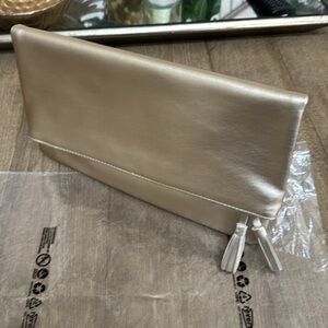 Gold clutch bag by Monat NEW